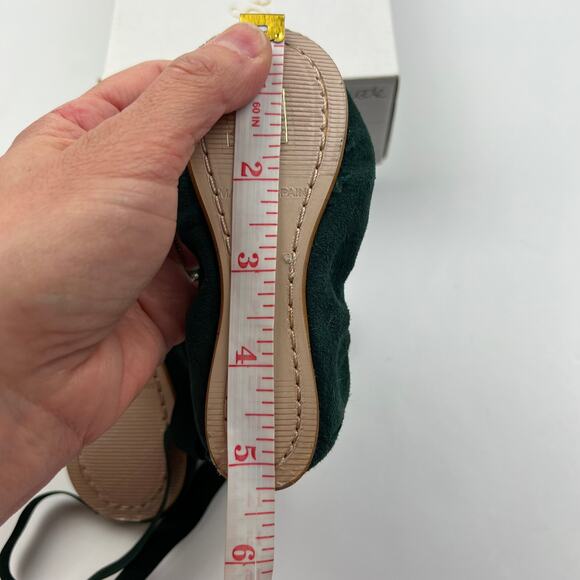 Belle Chiara Audrey Green Sueded Ballet Flats - Picture 9 of 11